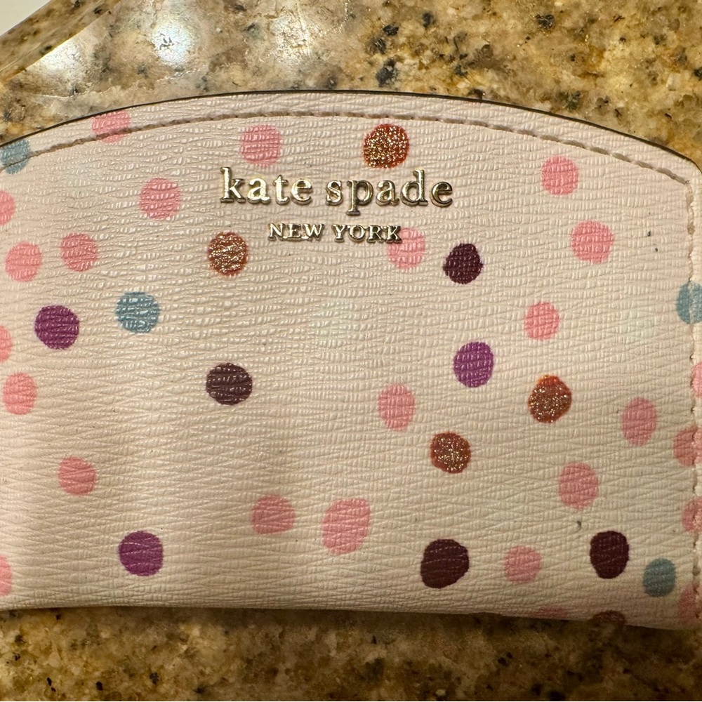 Authentic Kate Spade Multicolor Polka Dot Card Holder